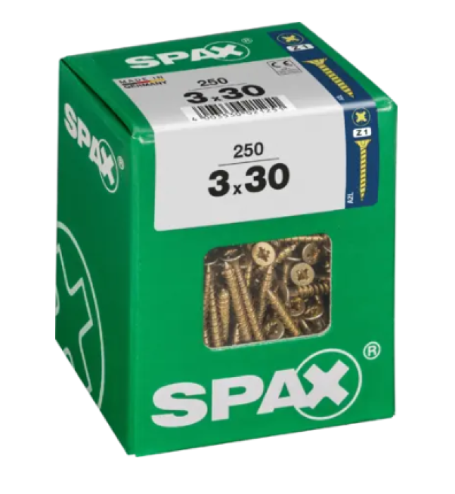 SPAX Universalschraube YELLOX, 3x30 mmm, 250 Stück, 4081020300307